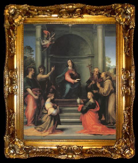 framed  Fra Bartolommeo The Annunciation with Saints Margaret Mary Magdalen Paul John the Baptist Jerome and Francis (mk05), ta009-2